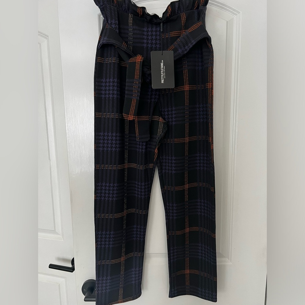 Paperbag Plaid Trousers
